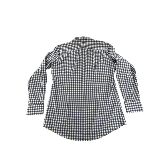 Mizzen+Main Shirt Mens Medium Trim Fit Navy/White Checkered Long Sleeve - Picture 4 of 7